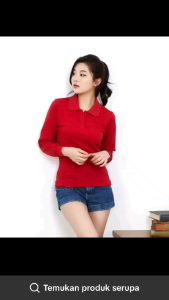 Baju Kaos Polo Kerah Wanita Lengan Panjang Bahan Adem/Kaos Polos/Kaos Seragam/Kaos Wanita/Baju Polo