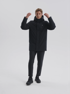 FILA CORE LIFESTYLE WHITE Mens Mid Length Down Jacket (Black)