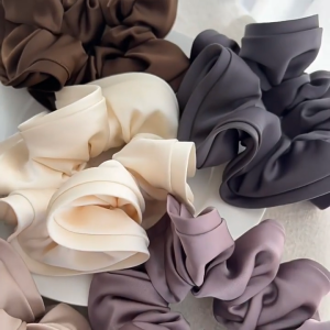 Scrunchie Wavy Jumbo Premium Korea Ikat Rambut Cepol Hijab Satin Kunciran Korea Aesthetic Hairband