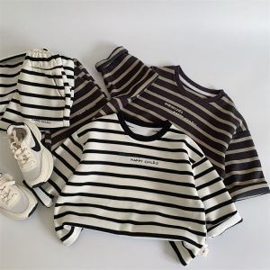 Bộ Đồ Trẻ Em Hàn Quốc Mùa Xuân 2025 Bộ Đồ Thể Thao Thường Ngày Sọc Hai Mảnh Cho Bé Trai Và Bé Gái Bộ Đồ Hai Mảnh Thoải Mái Cho Trẻ Em