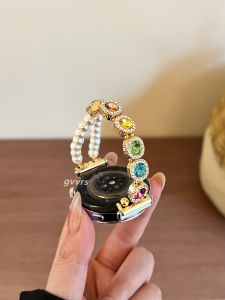 Diamond Accented Stretchy Band Watch Strap