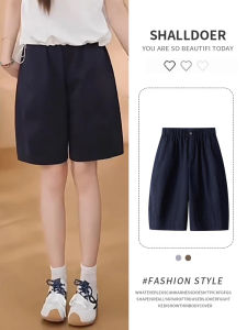 Shalldoer | Loose Casual Floral Five-Quarter Short Pants Womens Summer High Waist Slimming Thin Wide Leg Mid-Pants Fashionable All-Match