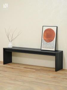 NONG HOME | Solid Ash Wooden Long Bench black