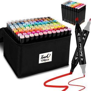 40/60/80/120 Random Colour Makrers Pen Alcohol Drawing Markers Dual Tip Permanent Sketch Markers Graffiti Manga Art Supplies