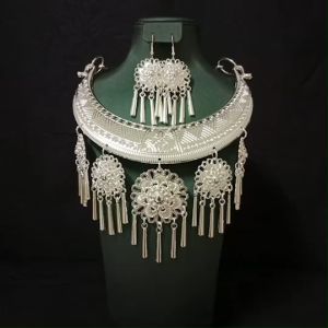 สร้อยคอโชกเกอร์ พร้อมต่างหู สร้อยคอโชกเกอร์ลงยา เครื่องประดับการแต่งกายในงานโอกาสต่างๆ (สินค้ามีพร้อมส่ง)