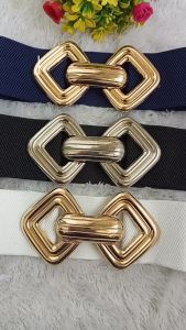 AURORAWORLD Obi Belt Wanita Karet Elastis Ring Gold Mewah Muat BB 45-80kg Gesper Dress Gamis