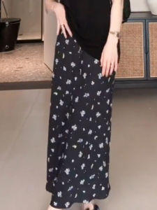 Casual Style High Waist Black Floral Print Mini Skirt Commute Inspired Spring Summer New Arrival Slimming Womens Skirts