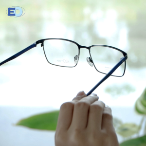 EO Adapt Ove Rectangle Metal and Plastic Full Rim Multicoated Tri Fold Eyeglasses for Men & Women