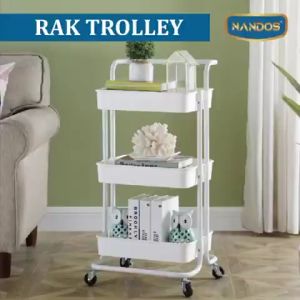 RAK SALON DORONG BESI RODA / RAK DAPUR / RAK KAMAR MANDI / NAIBA NANDOS / TROLLEY BESI RODA [NAIBOX]