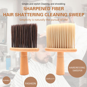 Wood Handle Hair Brush Neck Bangs Faux Hair Nylon Hair Brush Hair Clipper Hair Brush Retro Hair Brush