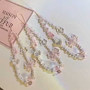 (skr) Tali Gantungan Lanyard HP Rantai Manik Korean Chain Phone Strap Manik Mutiara Lucu