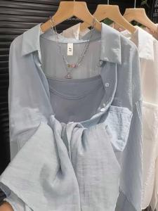 เสื้อเชิ้ตแขนยาวผ้าลินินไผ่บางหลวมๆ สำหรับผู้หญิง ฤดูใบไม้ร่วง 2025 ทรงหลวมๆ สีสันสดใส ทรงหลวมๆ ทรงหลวมๆ ทรงหลวมๆ