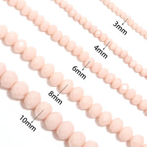 Natrual Stone Coral Pink Faceted Loose Rondelle Beads For DIY Jewelry Making Bracelet Earrings Findings 15 3 4 6 8 10mm