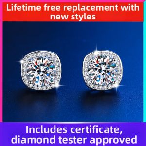 KAFANDENG | Ultra Sparkling D Color Moissanite Silver Diamond Earrings Women
