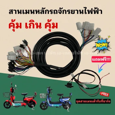 สายเมน สายไฟหลักจักรยานไฟฟ้ายาว 2 เมตร/แถมฟรีชุดสายเมนต่อเต้ารับที่ชาร์จอีก 1 เส้น / กล่องควบคุม 36v/48v 350w / มีสินค้าพร้อมส่ง SAIMJ001
