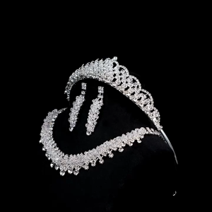 Luxury Diamond Necklace Earrings Set For Women Brial Wedding Party jewelry Set For Graduation