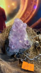 Mảnh đá Thạch Anh tím Amethyst tự nhiên tán sắc năng lượng vũ trụ 674