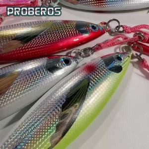 Proberos 3D Mô Phỏng Mắt Cá Phụ Trợ Móc Mồi 100-150G Kim Loại Tấm Sắt Jigging Dụ Cho Nước Biển Câu Cá Bass 1PC