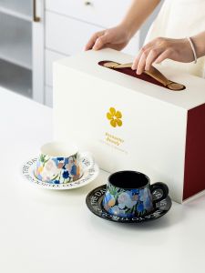 NITUGUSHI | Iris Ceramic Elegant Ladies Coffee Cup Set