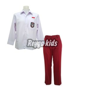 Setelan Seragam Sekolah Sd Merah Putih Laki Laki Baju Lengan Panjang Lengkap