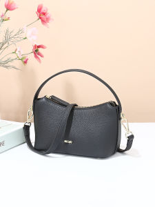 High-End Womens Leather Handbag Top Layer Cowhide Small Crossbody Bag Modern Neutral Style Detachable Shoulder Strap Soft Polyester Lining