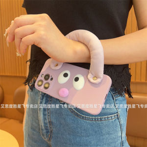 Cute Cartoon Silicone Phone Case with Handle Wrist Strap Womens Full Cover Anti-Fall Protection for OPPO Reno Find X Series