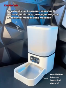 XIHANCAM Smart Wifi Pet Feeder Automatic 6L APP Video Dispenser Makanan Otomatis Anjing Kucing Kontrol Jarak Jauh