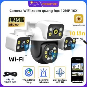 PEGATAH 6K 12MP PTZ Camera WiFi Ngoài Trời 10X Zoom Ba Ống Kính Hệ Thống Báo Động An Ninh Theo Dõi Tự Động Để Sử Dụng Trong Nhà/ngoài Trời