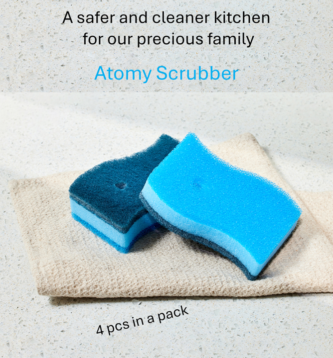 Atomy Scrubber (4pcs in a pack) | Antibacterial & High Abrasion ...