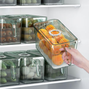 Drainable Airtight Food Storage Container with Handle Stacking