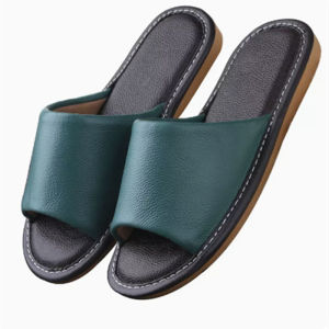 SHIPAILUO | High-End Hotel American Leather Slippers Anti-Slip Soft Bottom Home Use Cowhide Summer Indoor Men Women Floor All Seasons