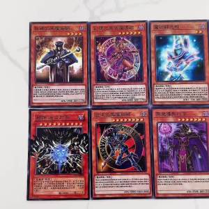Bandai | 5 Packs Yugioh Cards Mix Game Black Magician Blue Eyes Dragon Paper Card Chinese Version Collection Random Trading Gift Toy