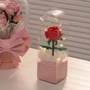 2024 New Arrival DIY Bouquet Chinese Building Blocks Roses for Mothers Day Valentines Day Birthday Gift Assemble Toys