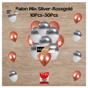 Balon Latex Metalik / Balon Karet Metalik 12inch Silver Mix Free Lem