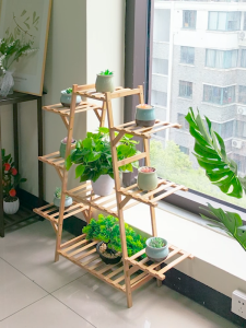 【i.Rumah】Balcony Flower Rack Storage Rack Indoor Succulent Climbing Vine Flower Pot Rack Living Room Multi-layer Floor Standing Shelf