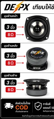 ดอกเสียงกลาง DEEPX (ของแท้100%) 3 นิ้ว / 4 นิ้ว 8Ω สำหรับงาน DIY ลำโพงบลูทูธ เสียงดีมาก (พร้อมส่งจากไทย)