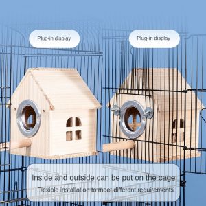 Wooden Breeding Box for Bird Warm Bird Cage for Bird Laying Eggs and Hatching Bird Nests