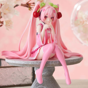 Bandai | New Hatsune Miku Anime figure Pink dress PVC model action toys Cherry pink cherry blossom decoration collect gifts
