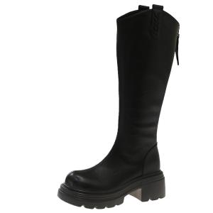 Josiny | New Thick Sole Slimming British Style Long Boots Knight Boot