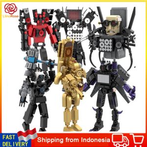 Moc Skibidi Toilet Titan King Monitor Model Building Blocks Mainan Edukasi Titan TV Man/Titan cameraman/Titan Speakerman