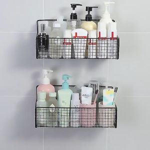 Kệ Nhà Tắm Hình Chữ Nhật Kệ Đựng Gia Vị Nhà Bếp Dán Tường Cao Cấp Không Rỉ Siêu Chắc