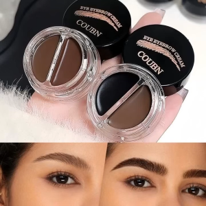 Multi PurposeTwo Tone Eyebrow Cream with Brush for Eyeliner Long Lasting Waterproof Sweat Proof  Eye Makeup Supplies