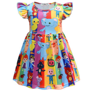 Girls Flare Sleeve Dress & Summer Lilo Costume Dress For 2-7 Yrs