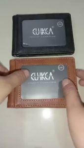 CUIKCA HF014 DOMPET UANG DAN KARTU RFID DENGAN PENJEPIT METAL BAHAN KULIT SINTETIS TEBAL