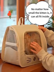 Cat Carrier Backpack Breathable Cat Bag Travel Foldable High Strength Oxford