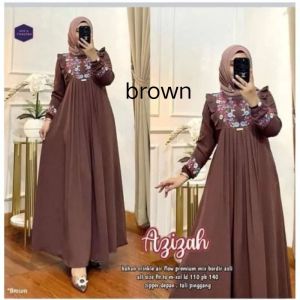 gamis daily viral cringkle bordir gamis azizah bordir ld 110 termurah  busui bumil gamis lebaran terbaru