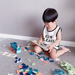 [Little B House] Automatic Laying Domino Train Set Dominoes Brick Blocks Game DIY Toy 多米诺骨牌电动火车 Mainan Kerata Api - BT183