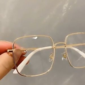High-end pure non-makeup myopic glasses for women anti-blue anti-radiation metal frames show face slimming