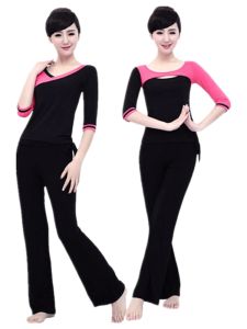 ชุดโยคะผ้าคอตตอนโมดอลแฟชั่นใหม่สำหรับผู้หญิง ชุดออกกำลังกายแบบลำลองฤดูใบไม้ผลิและฤดูร้อน ชุดเต้นรำสี่มุม