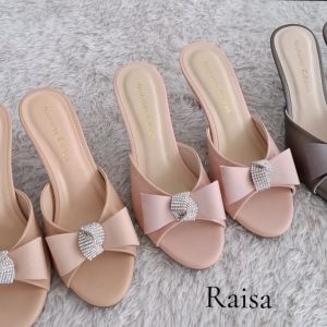 Nicholas Edison Heel Raisa Sandal heels pita slip on Terbaru